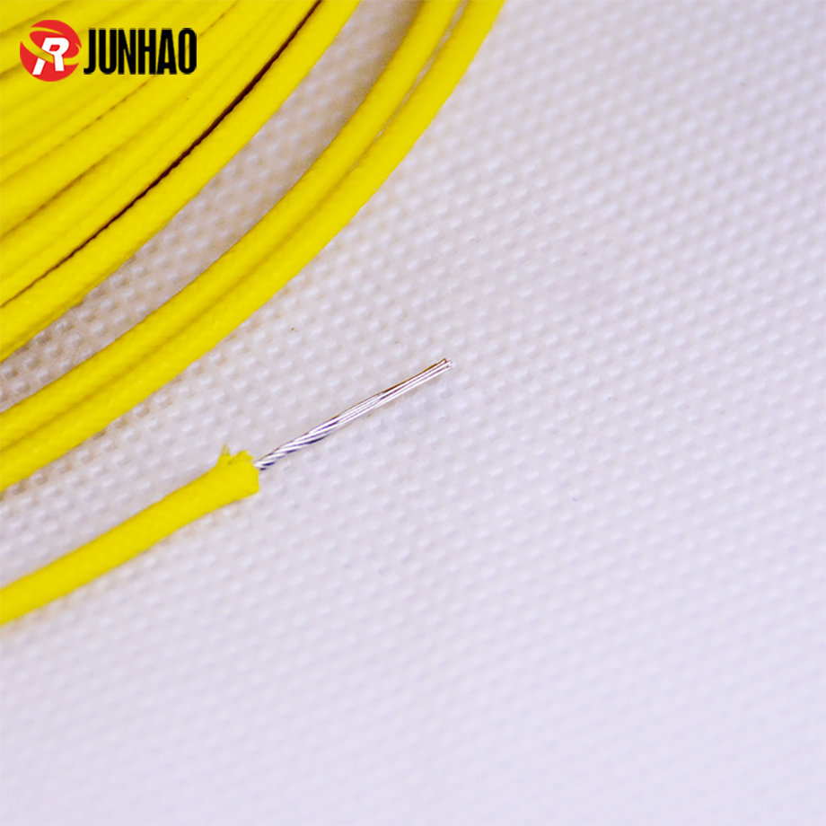 Yellow UL 3122 22 awg Fiberglass Braid Silicone Rubber Insulated High Temperature Flexible Silicone Wire 1