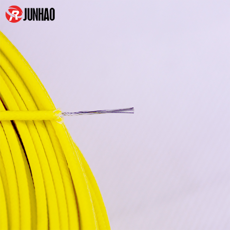 Yellow UL 3122 22 awg Fiberglass Braid Silicone Rubber Insulated High Temperature Flexible Silicone Wire 2