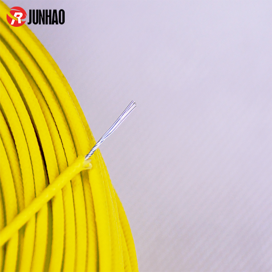 Yellow UL 3122 22 awg Fiberglass Braid Silicone Rubber Insulated High Temperature Flexible Silicone Wire 3